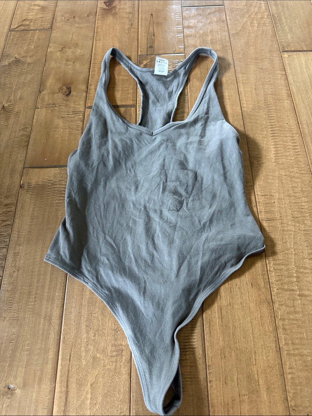 TNA Gray Racerback One-Piece Bodysuit